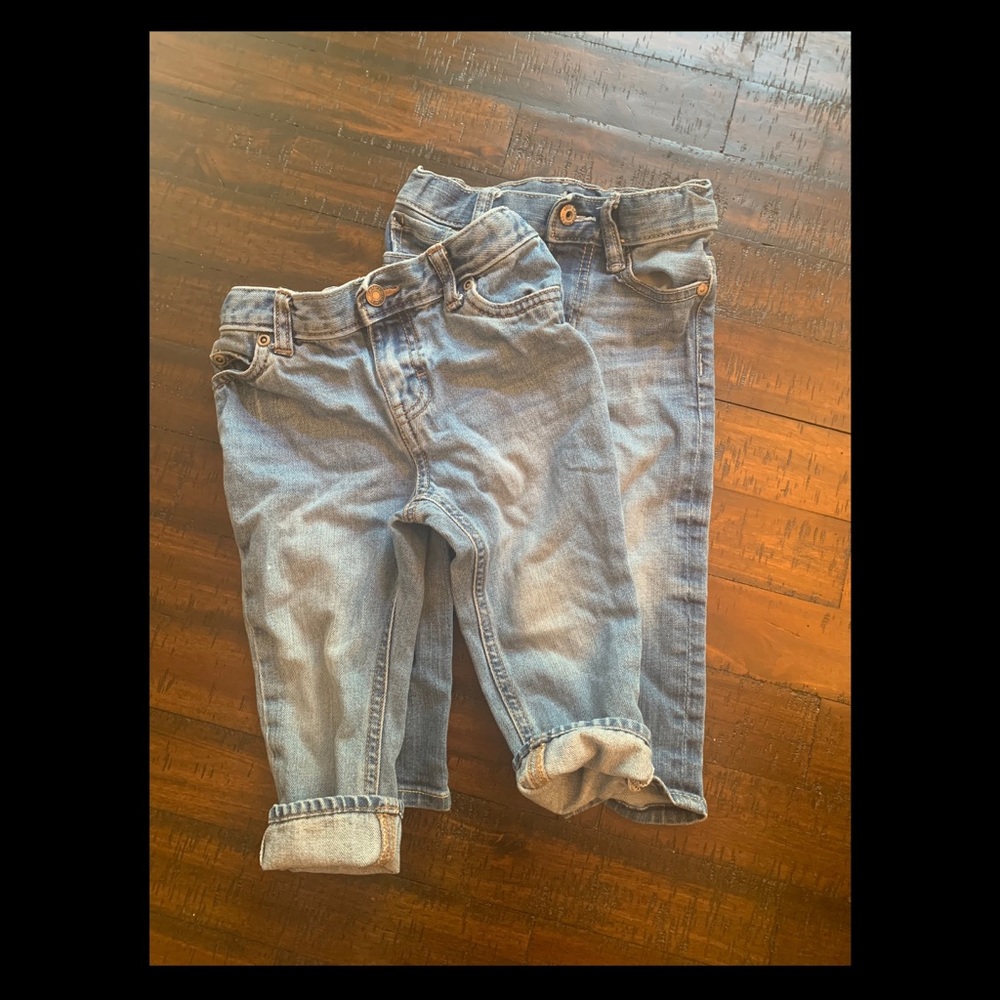 2 pairs of toddler jeans-boys 18-24 mos